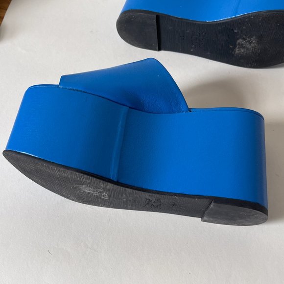 Simon Miller Blackout Platform Sandals Slides in Sea Blue Size 37 - Picture 7 of 9